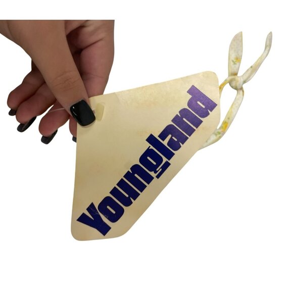 Vintage Youngland Girls Dress Size 12 Yellow Ditsy Floral Smocked Sundress NWT - Picture 4 of 10